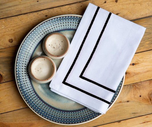 Embroidery Napkins - Black Dinner Napkins