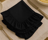 Black Napkins With Ruffled Edges