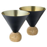 The Wine Savant Diamond Studded Martini Glasses Set of 2