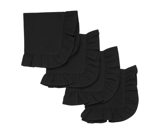 Black Napkins With Ruffled Edges