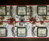 Black Striped Napkins with Red edges