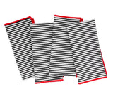 Black Striped Napkins with Red edges