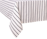 Black and White Striped Cotton Tablecloth