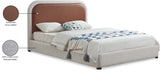 Blake Contemporary Bed with Cream Linen Fabric and Soft Padded Headboard for Modern Bedrooms