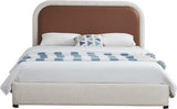 Blake Contemporary Bed with Cream Linen Fabric and Soft Padded Headboard for Modern Bedrooms