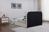 Blake Contemporary Bed with Cream Linen Fabric and Soft Padded Headboard for Modern Bedrooms
