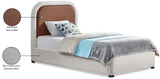 Blake Contemporary Bed with Cream Linen Fabric and Soft Padded Headboard for Modern Bedrooms