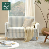 4-Piece Striped Farmhouse Living Room Set (Sofa, Loveseat, Recliner & Lift-Top Coffee Table