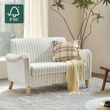 4-Piece Striped Farmhouse Living Room Set (Sofa, Loveseat, Recliner & Lift-Top Coffee Table
