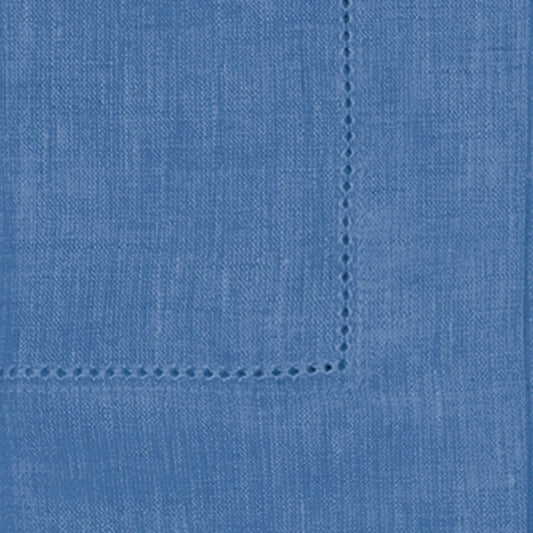 Hemstitched Linen Napkins - Blue