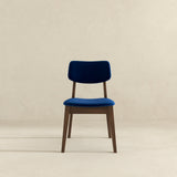 Carlos Blue Velvet Solid Back Side Chair (Set Of 2)