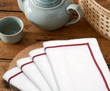 Magenta Embroidery Napkins - Border Line Design