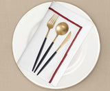 Magenta Embroidery Napkins - Border Line Design