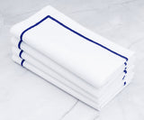Royal Blue Embroidery Napkins - Line Design