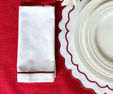 Magenta Embroidery Napkins - Border Line Design