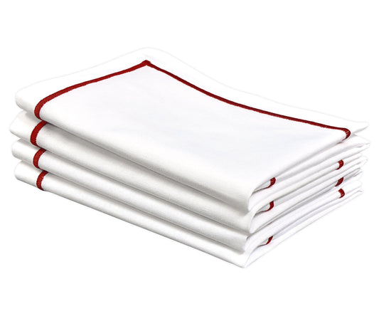 Magenta Embroidery Napkins - Border Line Design