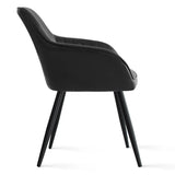 Boston Faux Leather Upholstered Dining Chair with Arms (Set of 2)