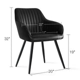 Boston Faux Leather Upholstered Dining Chair with Arms (Set of 2)