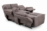 Branson Zero Slate 6-Piece Dual Power Reclining Modular Sectional with Storage Console