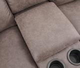 Branson Zero Slate 6-Piece Dual Power Reclining Modular Sectional with Storage Console