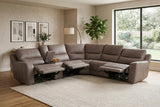 Branson Zero Slate 6-Piece Dual Power Reclining Modular Sectional with Storage Console