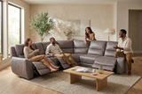 Branson Zero Slate 6-Piece Dual Power Reclining Modular Sectional with Storage Console