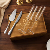 Wedding, Bridal Mr & Mrs Champagne Flutes Gift | Set of 2 (Silver)