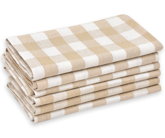 Beige And Cream Buffalo Checkered Napkins