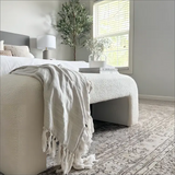 Lily 47" Modern Beige Boucle Waterfall Bench