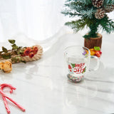 Christmas Glass Coffee Mug Set of 2 Mugs