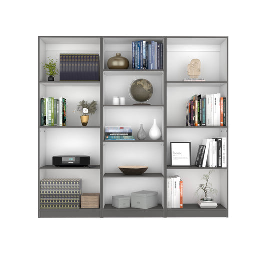 Lane 3 Piece Living Room Set, Matt Gray / White