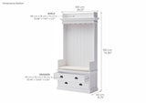 Halifax Entryway Coat Rack & Bench Unit
