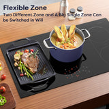 CIARRA 36 Inch Built-in Induction Cooktop 5 Burners 3700W with Booster Flexzone CABIH365BFF-OW