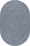 Blue Braided Faux Jute Outdoor Rug