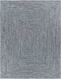 Blue Braided Faux Jute Outdoor Rug