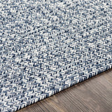 Blue Braided Faux Jute Outdoor Rug