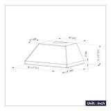 CIARRA Professional Series 28 inch Built-In Range Hood Insert with 4-Speed Levels and Smart Control | CAS28927A-OW