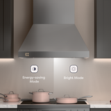 CIARRA Professional Series 36 inch 304 Stainless Steel Wall Mount Range Hood with 4-Speed Levels and Smart Control | CAS36313A-OW