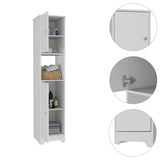 TUHOME Cranston 2-Piece Bathroom Set with Tall Storage Cabinet and Wall-Mounted Cabinet, Modern Bathroom Storage Solution, 67.79"H x 14.37"W x 16.04"D, White