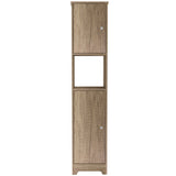 TUHOME Labelle 2-Piece Bathroom Set with Tall Cabinet and Multi-Shelf Organizer, Modern Space-Saving Bathroom Storage for Towels, Toiletries and Essentials, 67.79"H x 14.37"W x 16.04"D, Pine/Light Oak