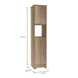 TUHOME Labelle 2-Piece Bathroom Set with Tall Cabinet and Multi-Shelf Organizer, Modern Space-Saving Bathroom Storage for Towels, Toiletries and Essentials, 67.79"H x 14.37"W x 16.04"D, Pine/Light Oak