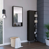 TUHOME Stowe 2-Piece Bathroom Set with Tall Storage Cabinet and Wall-Mounted Cabinet, Modern Bathroom Storage Solution, 62.2"H x 20.1"W x 8.5"D, Black