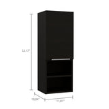 TUHOME Concord 2-Piece Bathroom Set with Tall Storage Cabinet and Wall-Mounted Cabinet, Modern Bathroom Storage Solution, 62.2"H x 20.1"W x 8.5"D, Black