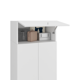 Home 6 Piece, 10 Door Closet System, Top Storage Shelves, Wide Armoire for Bedroom Storage and Organization, Natural Oak