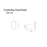 ZLINE Crystal Bay Bathroom Accessories Package with Towel Rail, Hook, Ring and Toilet Paper Holder, 4BP-CBYACC-CH