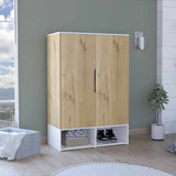 Rosie Armoire, Two Open Shelves, Double Door, Five Shelves, Hanging Rod