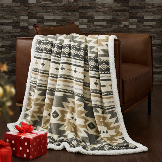 Desert Sage Campfire Sherpa Throw, 6 MOQ
