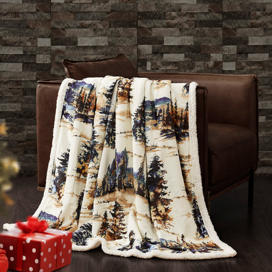 Acadia Campfire Sherpa Throw, 6 MOQ