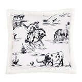 Ranch Life Western Toile Campfire Sherpa Pillow, 6 MOQ