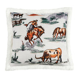 Ranch Life Western Toile Campfire Sherpa Pillow, 6 MOQ